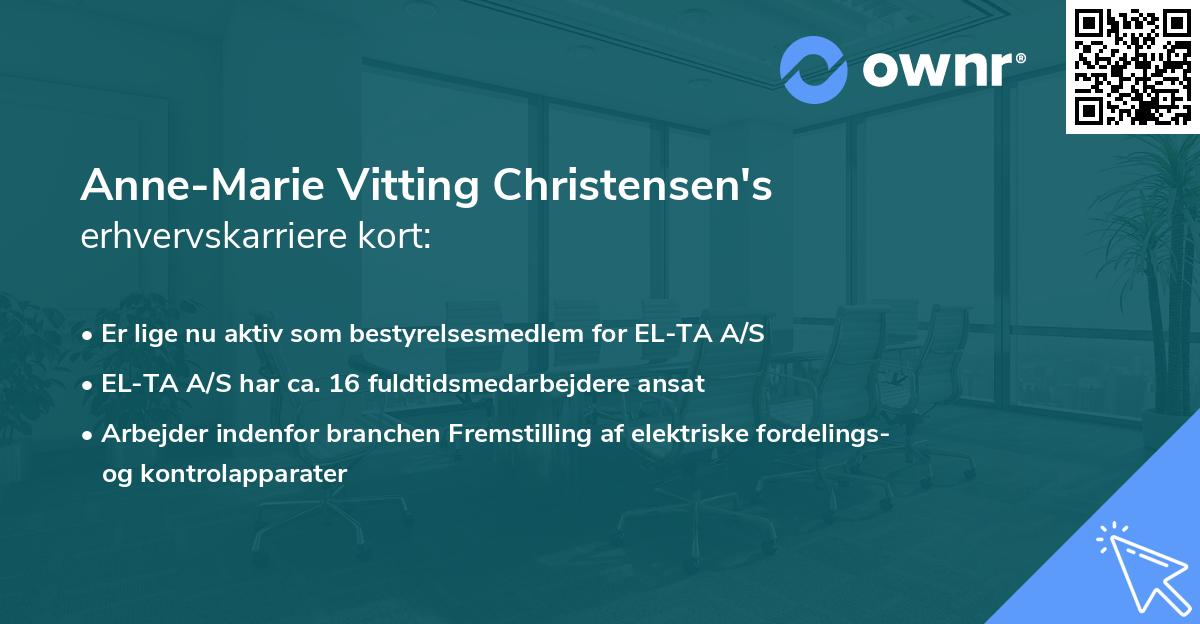 Anne-Marie Vitting Christensen's erhvervskarriere kort