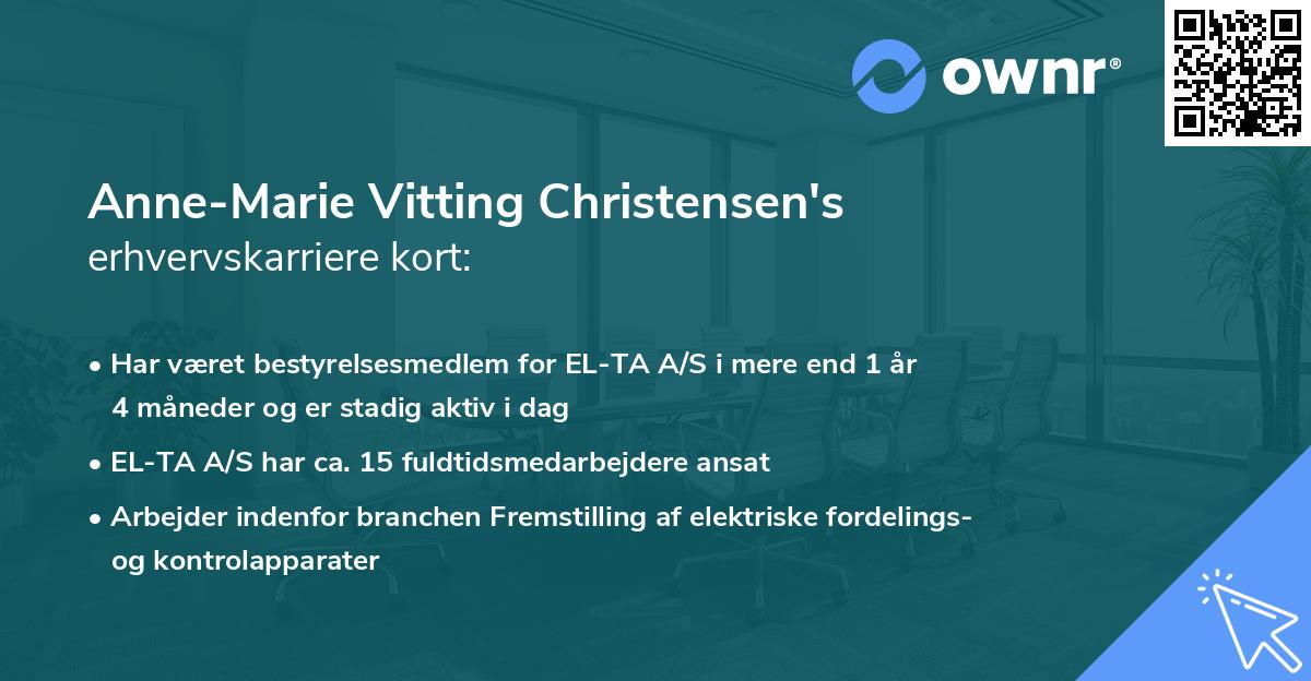 Anne-Marie Vitting Christensen's erhvervskarriere kort