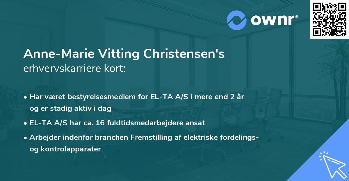 Anne-Marie Vitting Christensen's erhvervskarriere kort