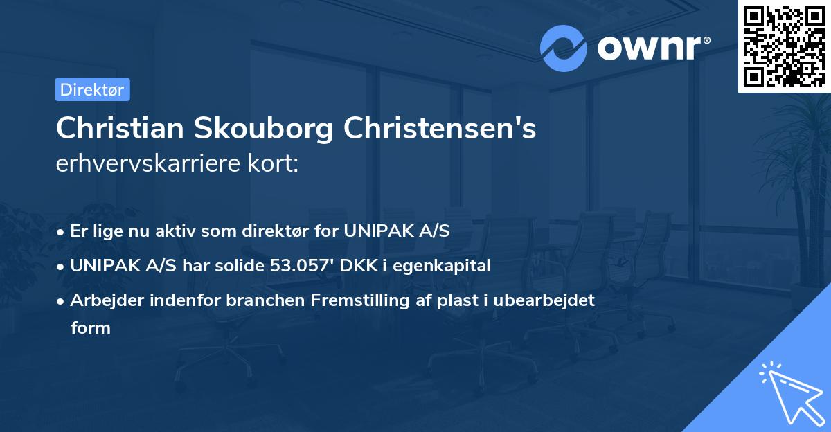 Christian Skouborg Christensen's erhvervskarriere kort