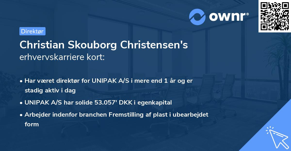 Christian Skouborg Christensen's erhvervskarriere kort