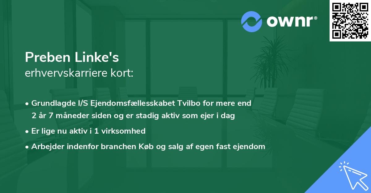 Preben Linke's erhvervskarriere kort