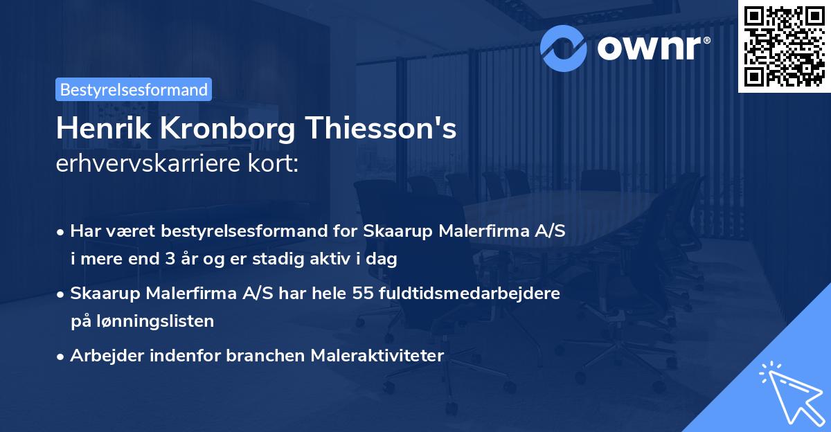 Henrik Kronborg Thiesson's erhvervskarriere kort