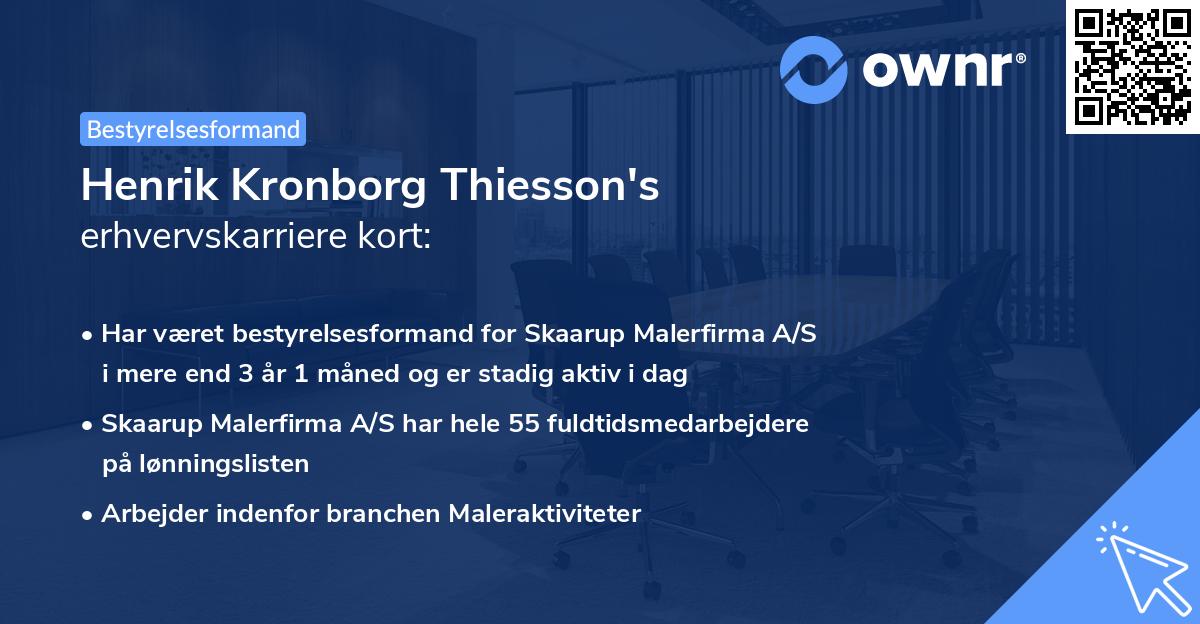 Henrik Kronborg Thiesson's erhvervskarriere kort