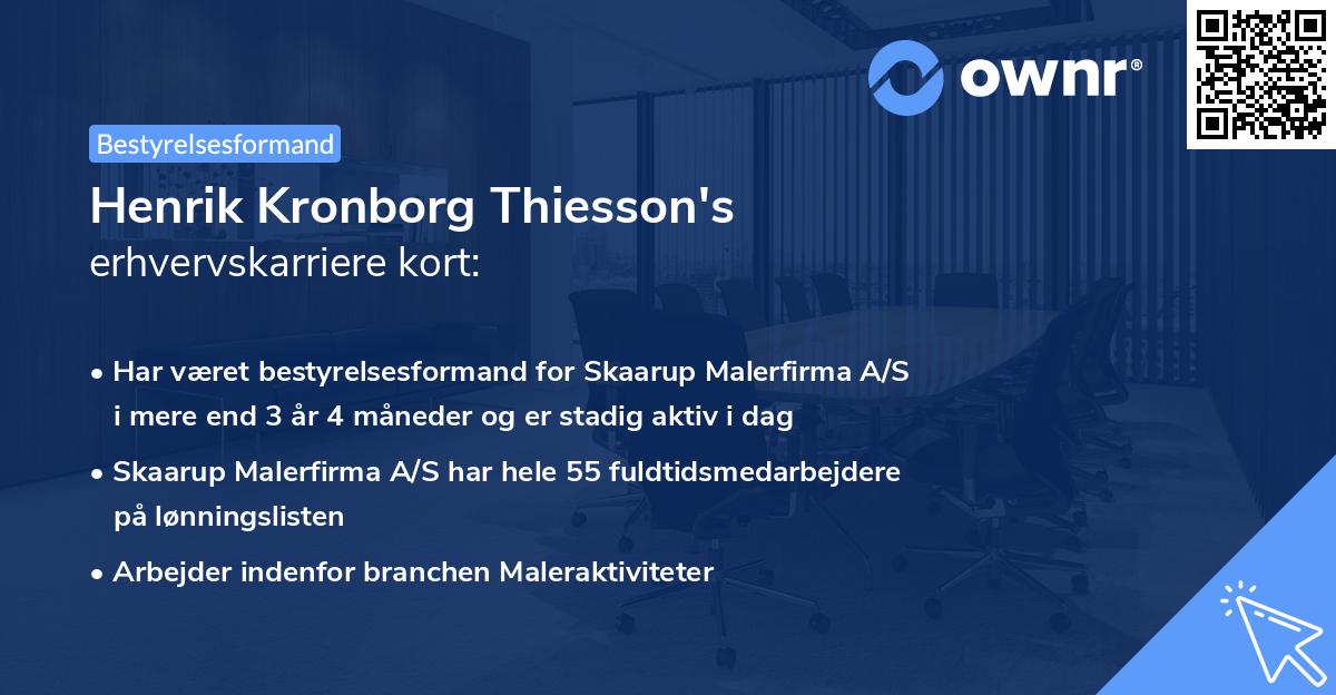 Henrik Kronborg Thiesson's erhvervskarriere kort