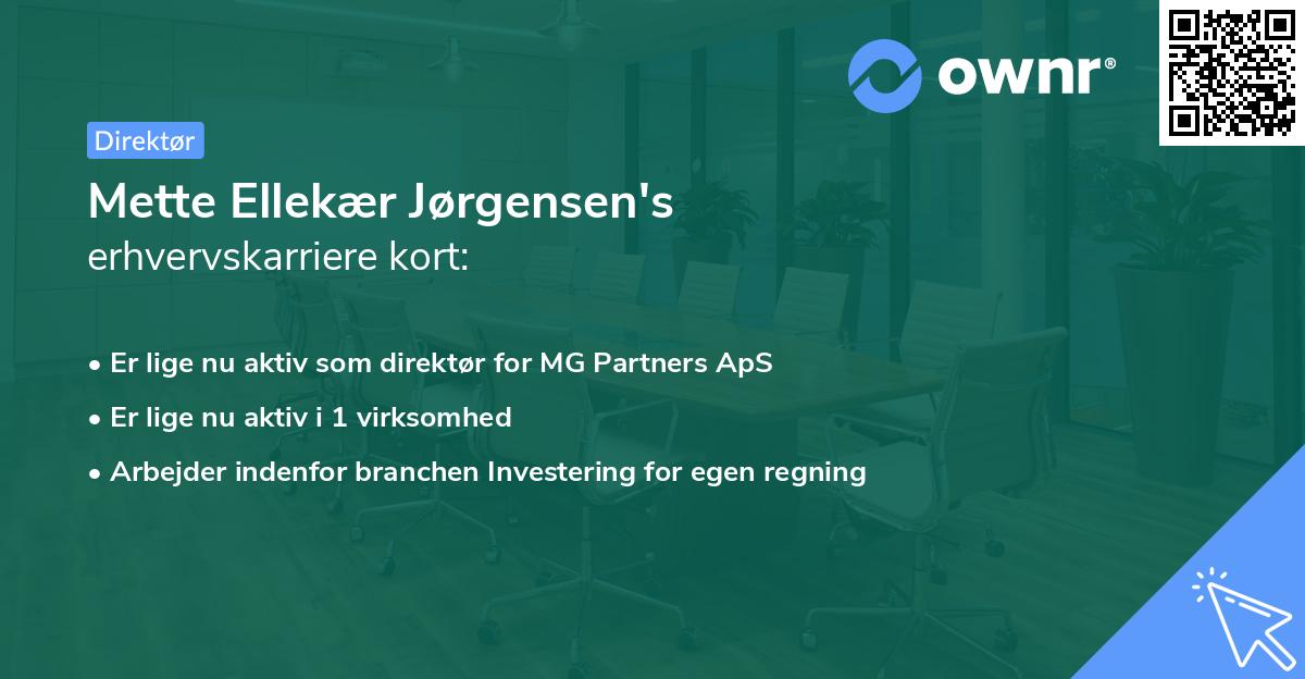 Mette Ellekær Jørgensen's erhvervskarriere kort