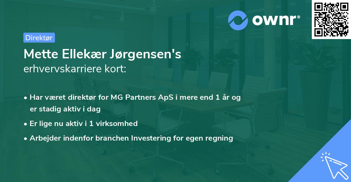 Mette Ellekær Jørgensen's erhvervskarriere kort