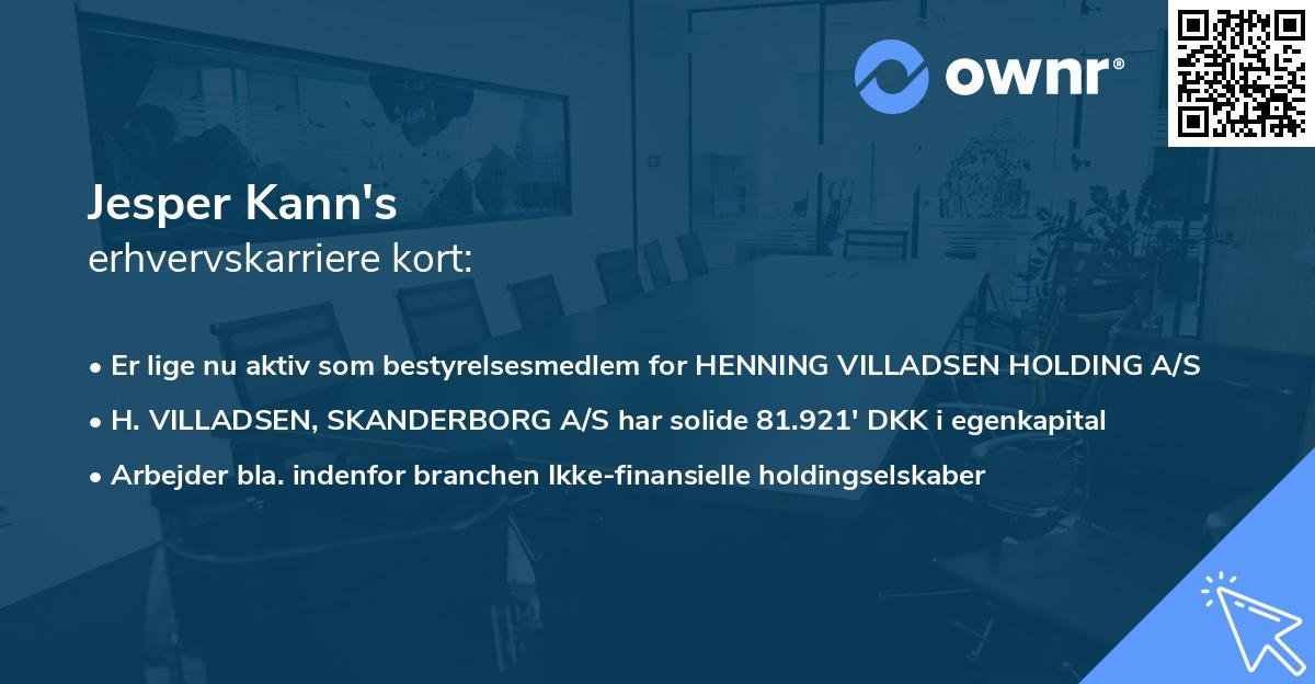 Jesper Kann's erhvervskarriere kort