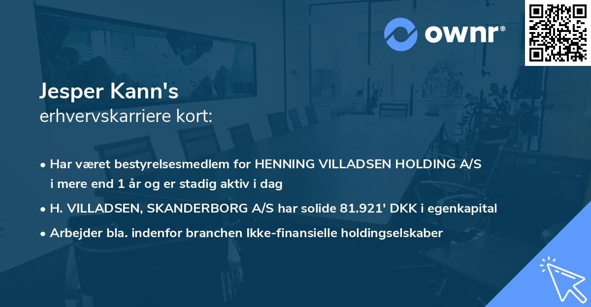 Jesper Kann's erhvervskarriere kort