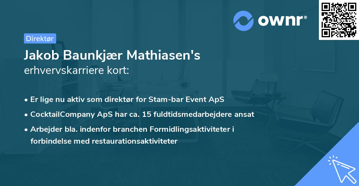 Jakob Baunkjær Mathiasen's erhvervskarriere kort