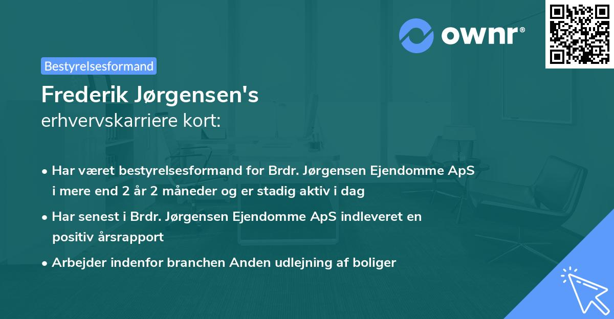 Frederik Jørgensen's erhvervskarriere kort