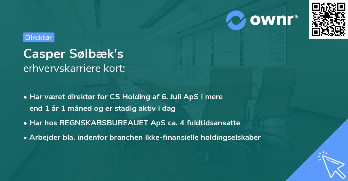 Casper Sølbæk's erhvervskarriere kort