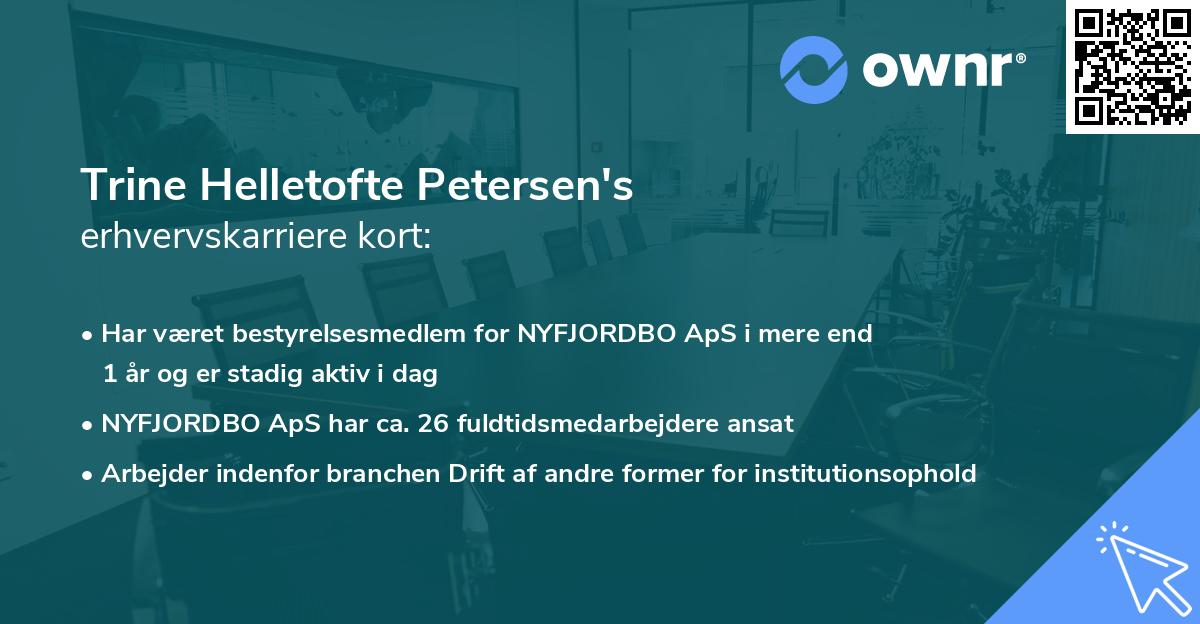 Trine Helletofte Petersen's erhvervskarriere kort