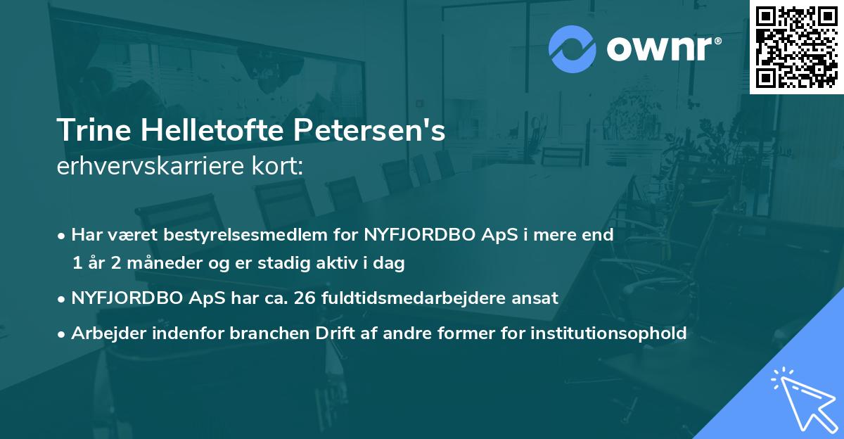 Trine Helletofte Petersen's erhvervskarriere kort