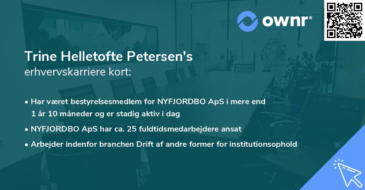 Trine Helletofte Petersen's erhvervskarriere kort