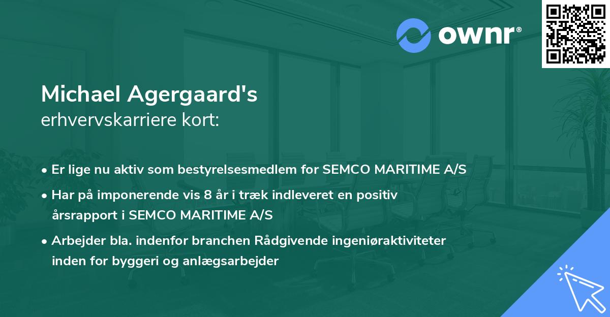 Michael Agergaard's erhvervskarriere kort