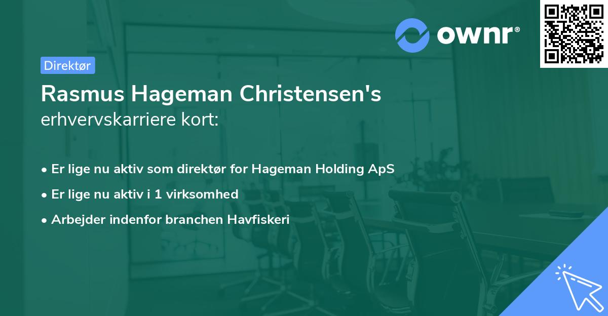 Rasmus Hageman Christensen's erhvervskarriere kort