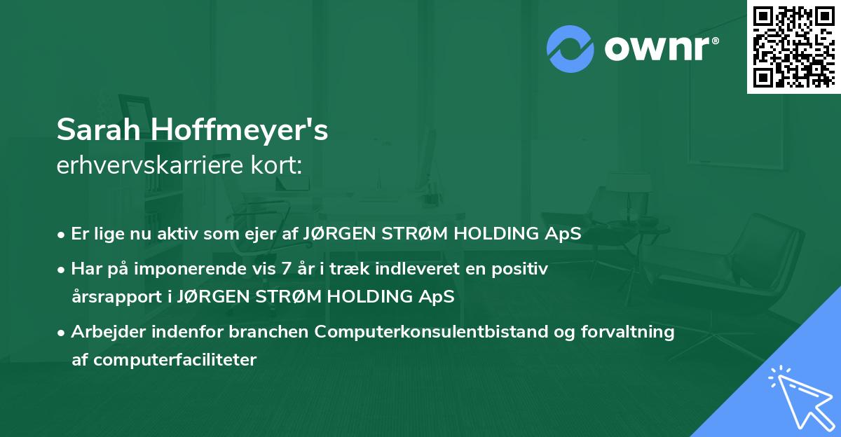 Sarah Hoffmeyer's erhvervskarriere kort
