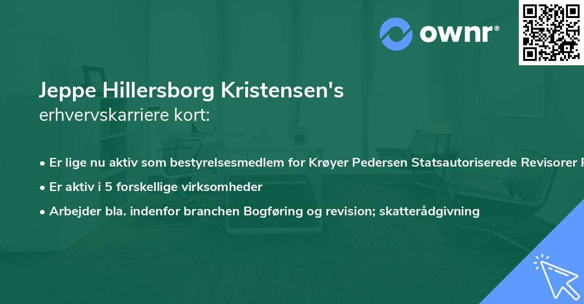Jeppe Hillersborg Kristensen's erhvervskarriere kort