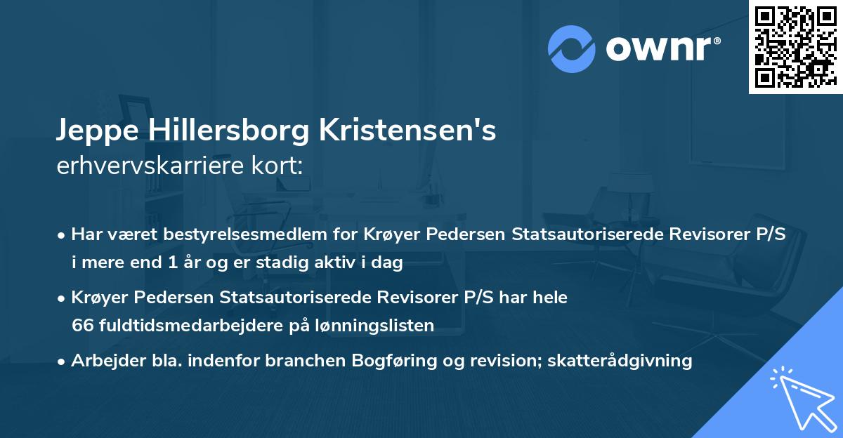 Jeppe Hillersborg Kristensen's erhvervskarriere kort