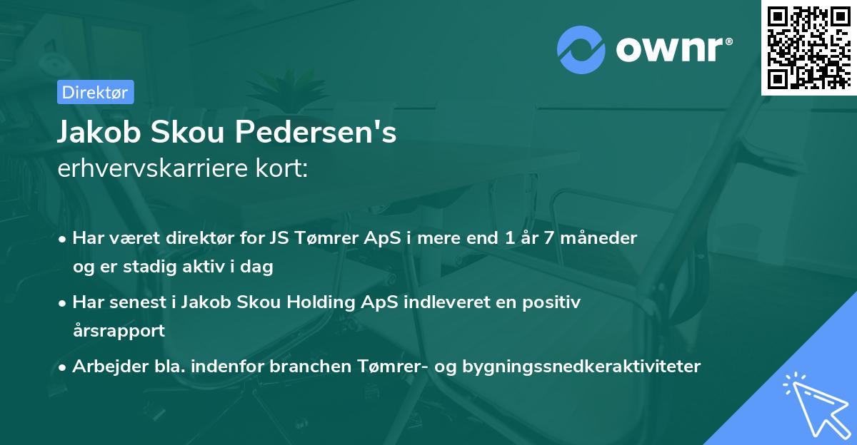 Jakob Skou Pedersen's erhvervskarriere kort