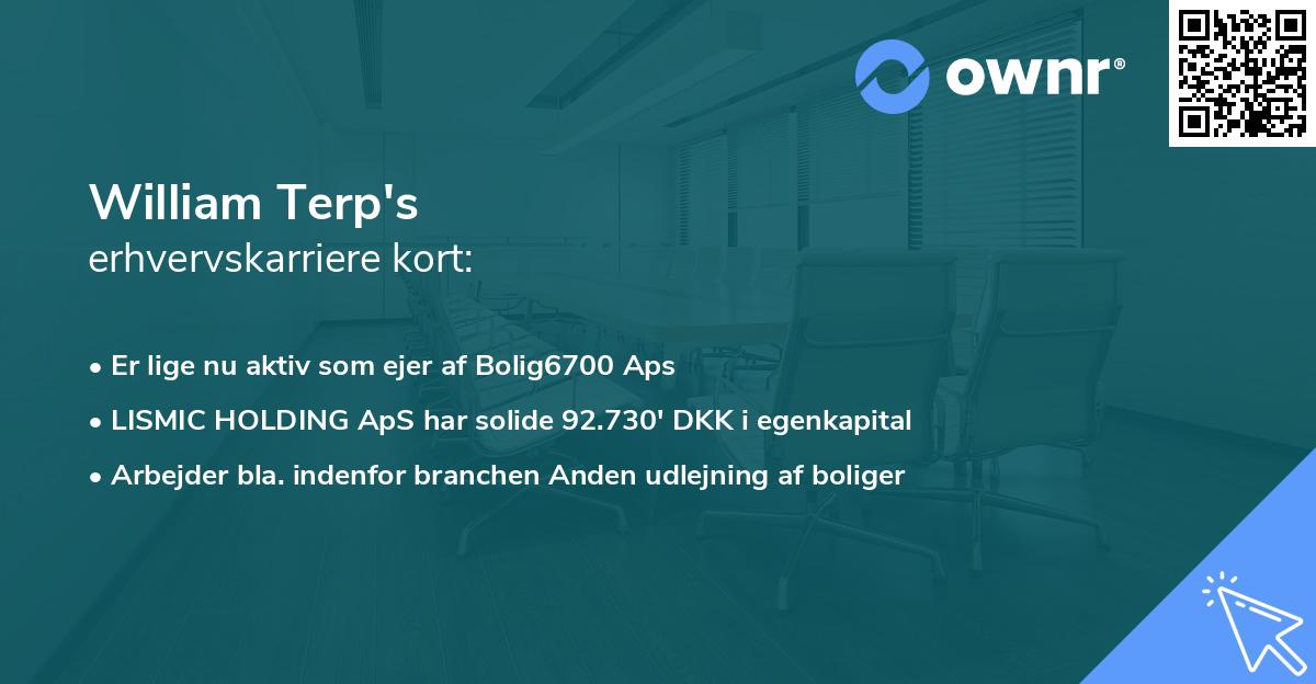 William Terp's erhvervskarriere kort