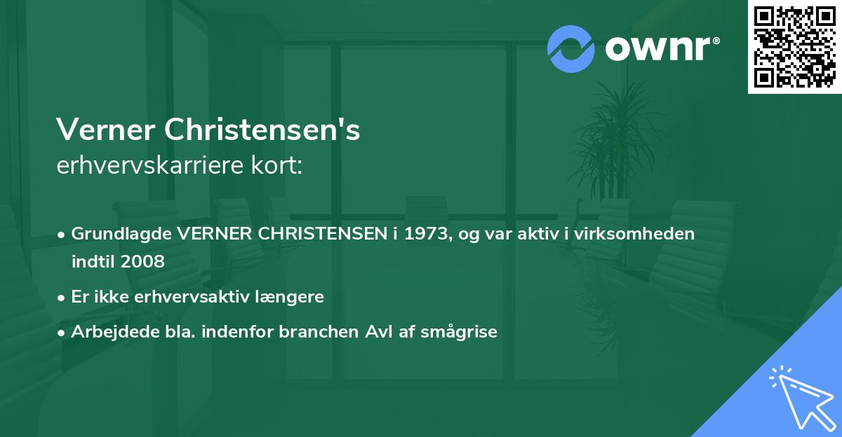 Verner Christensen's erhvervskarriere kort