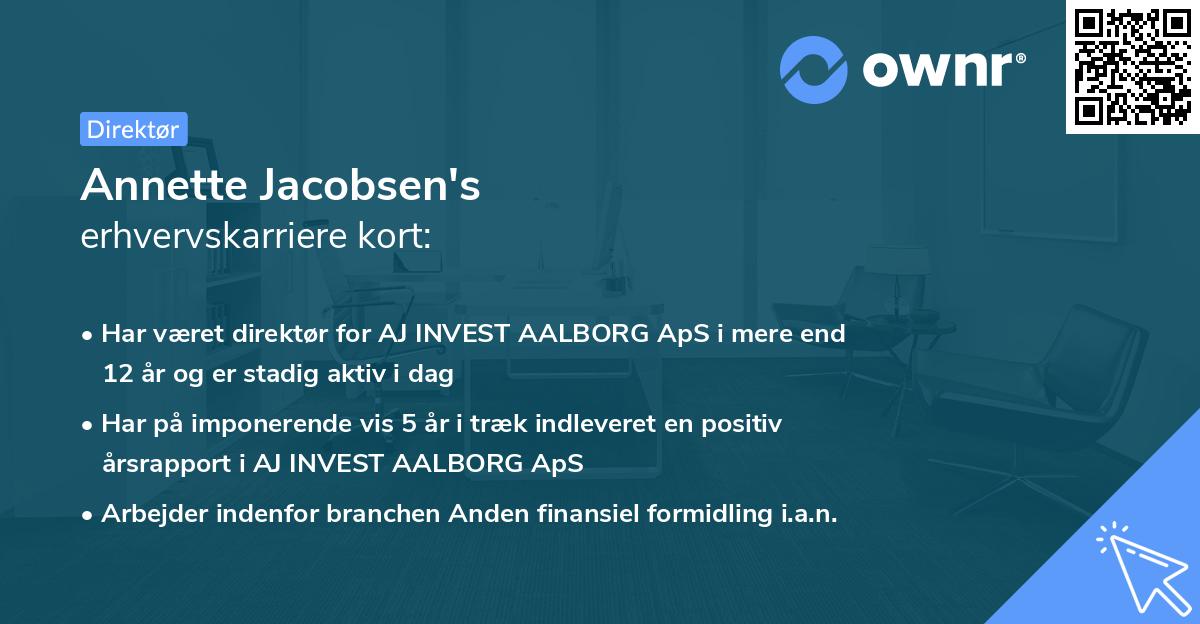 Annette Jacobsen's erhvervskarriere kort