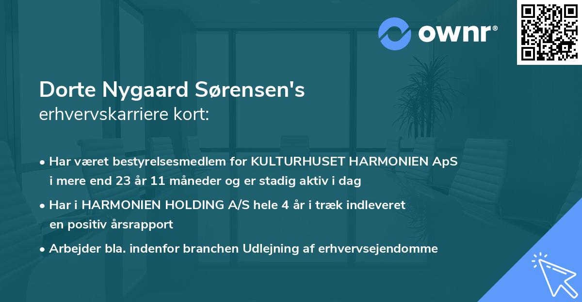 Dorte Nygaard Sørensen's erhvervskarriere kort