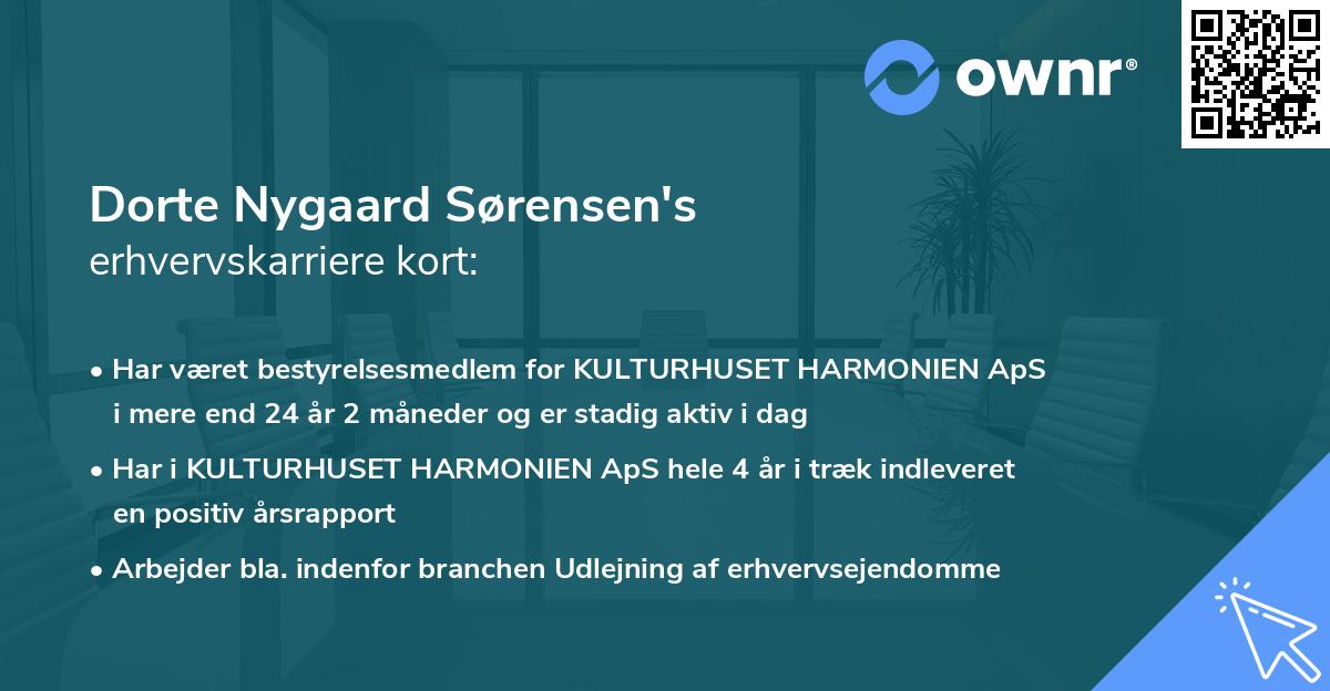 Dorte Nygaard Sørensen's erhvervskarriere kort