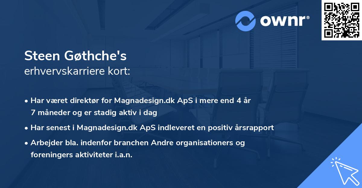 Steen Gøthche's erhvervskarriere kort