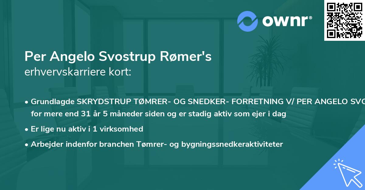 Per Angelo Svostrup Rømer's erhvervskarriere kort