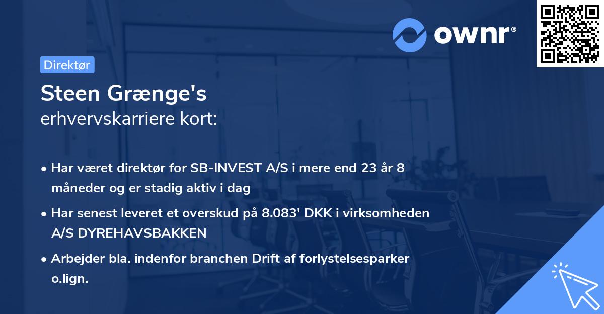 Steen Grænge's erhvervskarriere kort