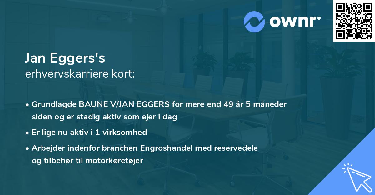 Jan Eggers's erhvervskarriere kort