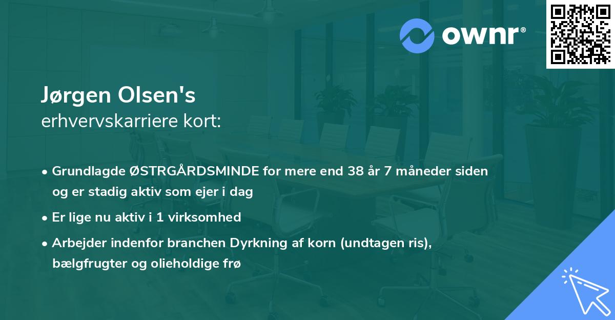 Jørgen Olsen's erhvervskarriere kort