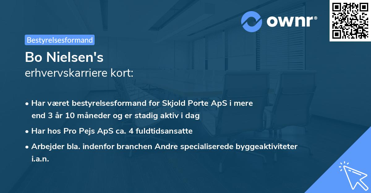 Bo Nielsen's erhvervskarriere kort