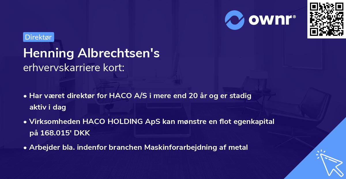 Henning Albrechtsen's erhvervskarriere kort