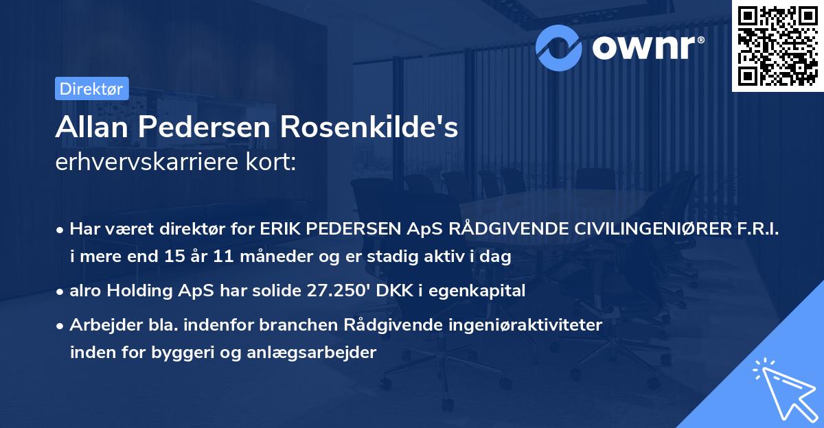 Allan Pedersen Rosenkilde's erhvervskarriere kort