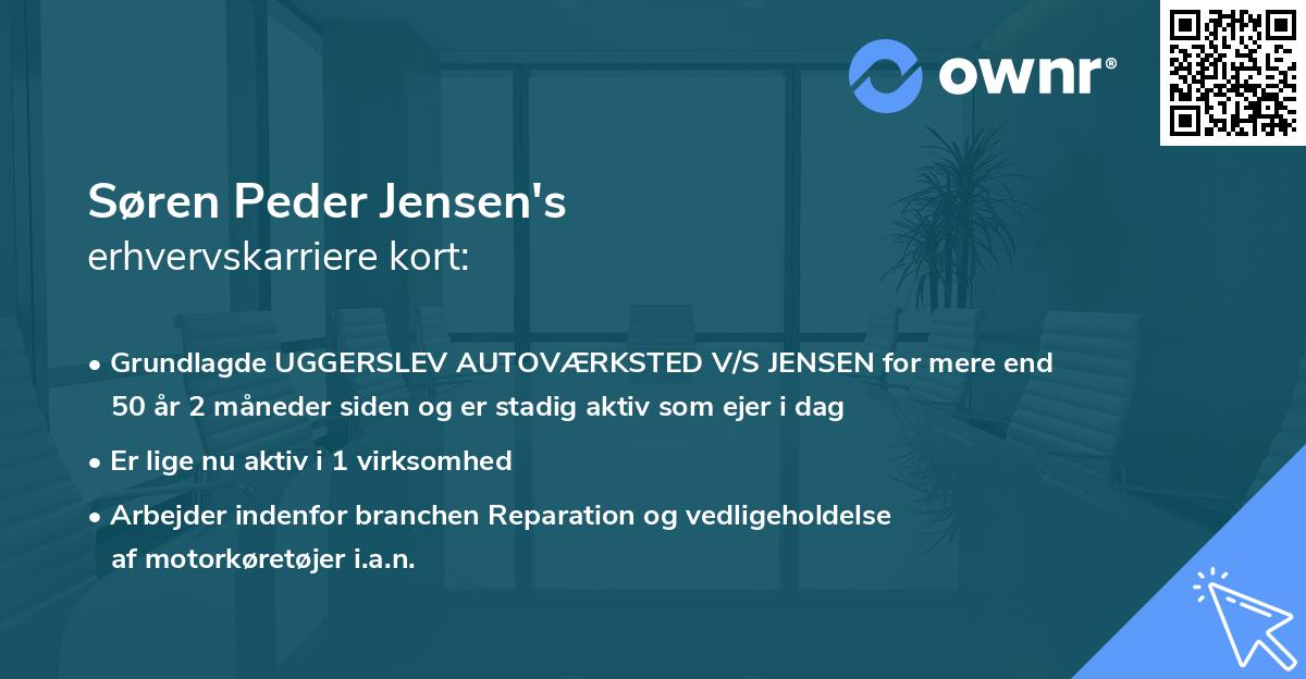 Søren Peder Jensen's erhvervskarriere kort