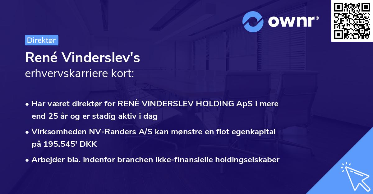 René Vinderslev's erhvervskarriere kort