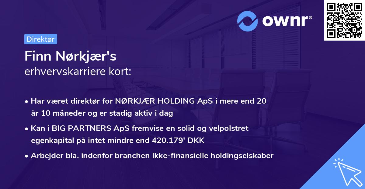 Finn Nørkjær's erhvervskarriere kort