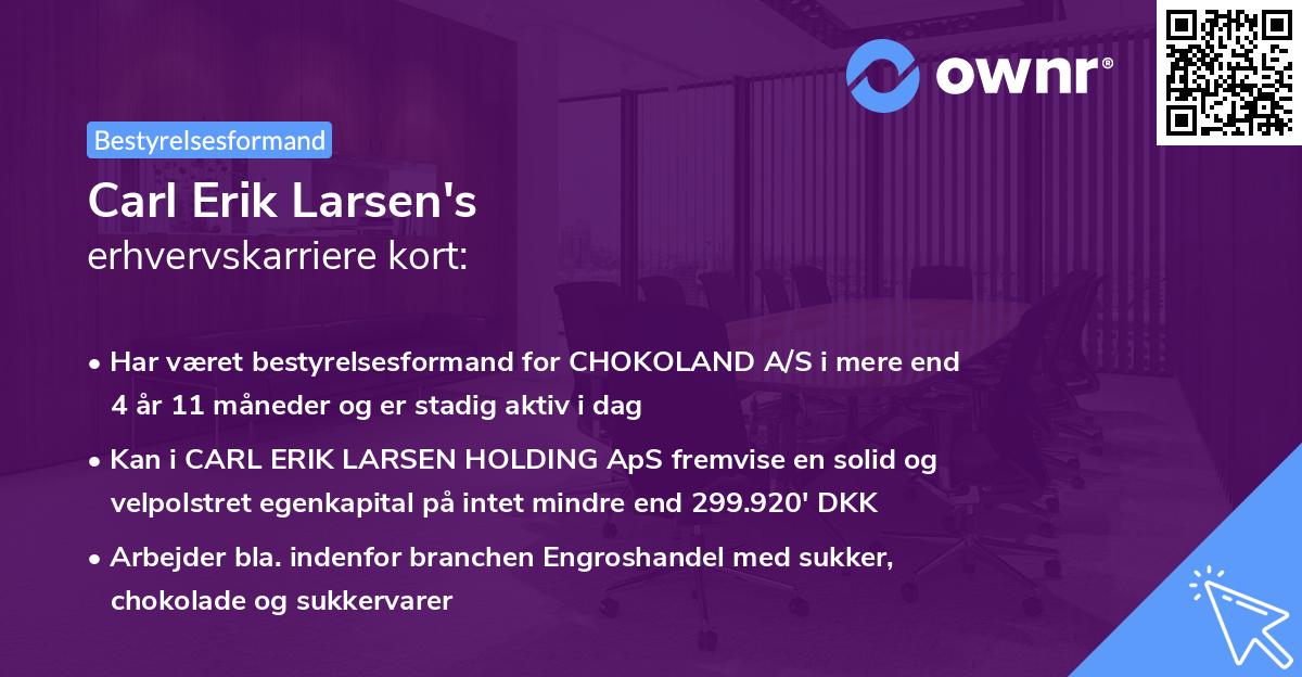 Carl Erik Larsen's erhvervskarriere kort