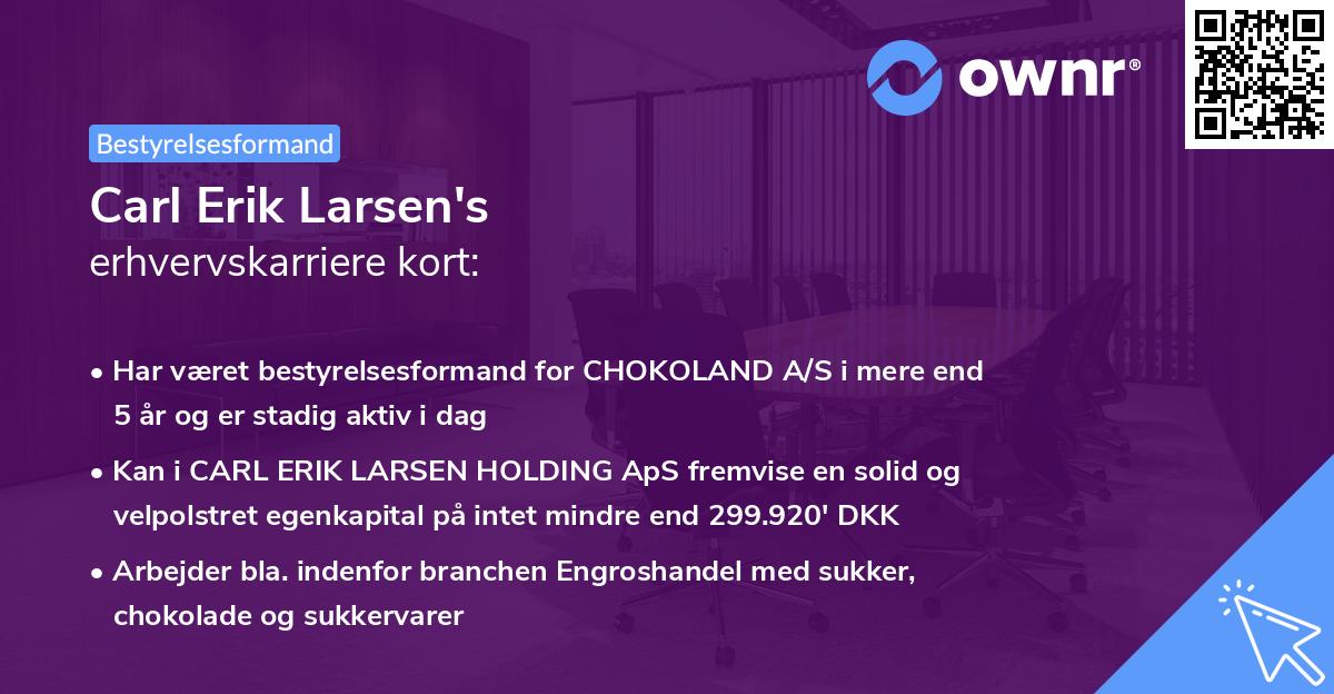 Carl Erik Larsen's erhvervskarriere kort
