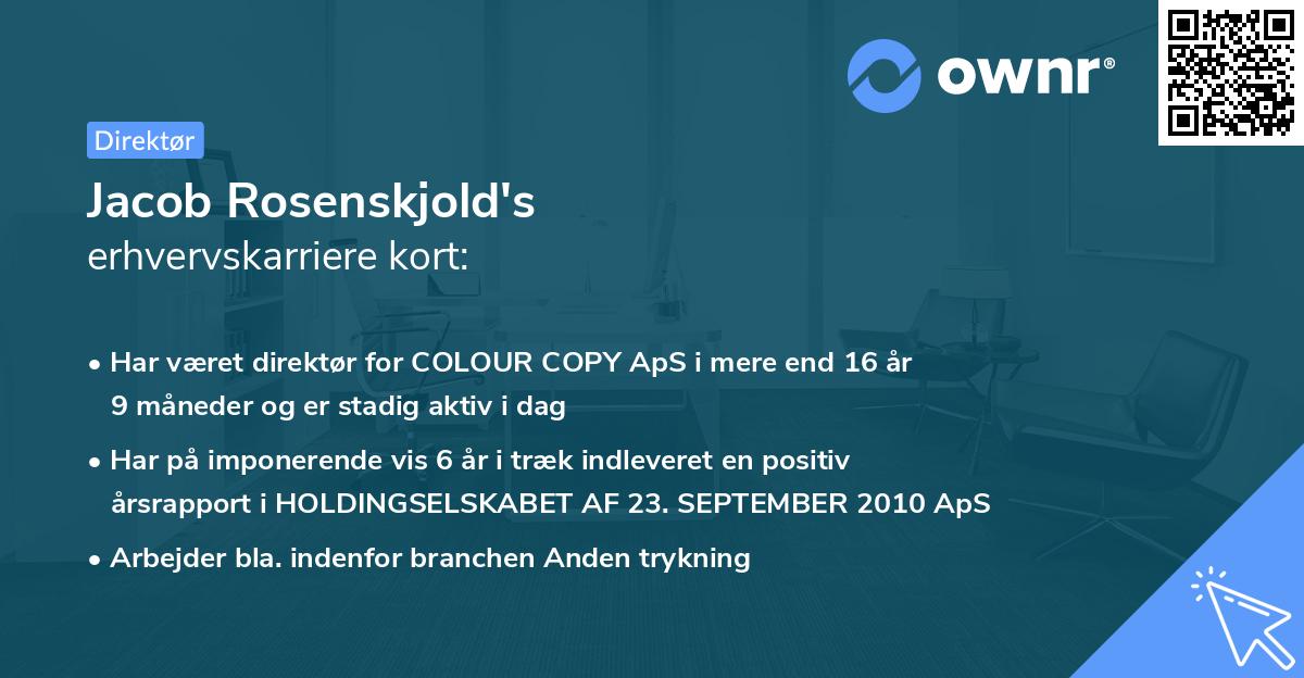 Jacob Rosenskjold's erhvervskarriere kort