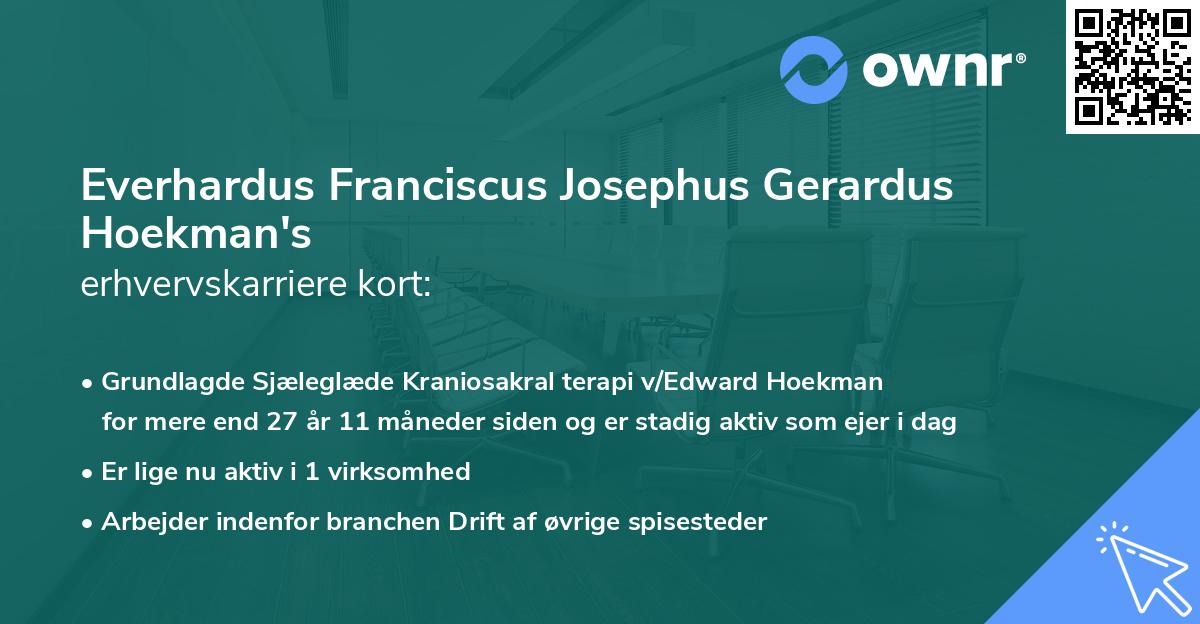 Everhardus Franciscus Josephus Gerardus Hoekman's erhvervskarriere kort