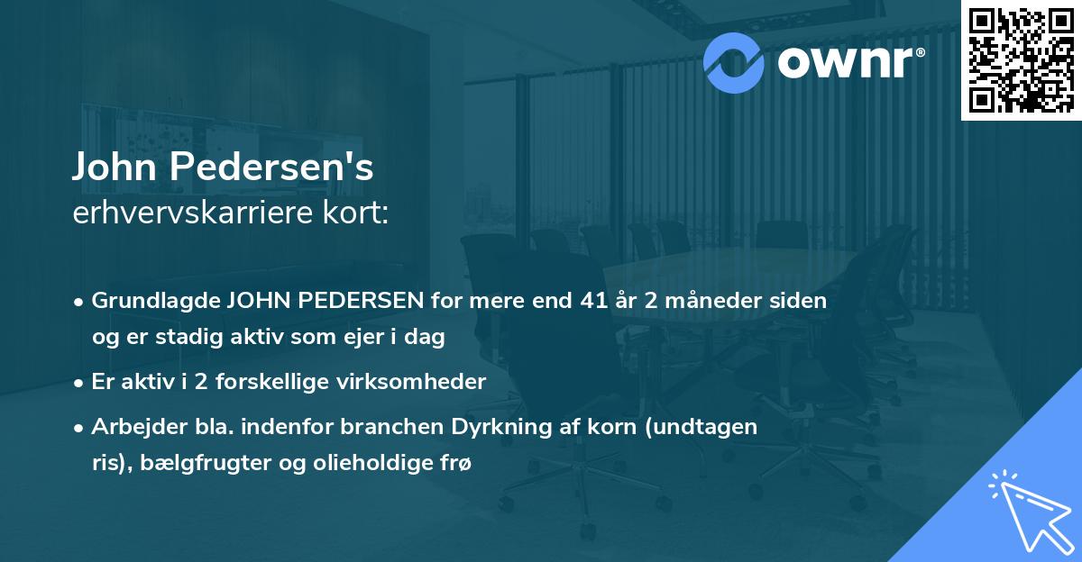 John Pedersen's erhvervskarriere kort