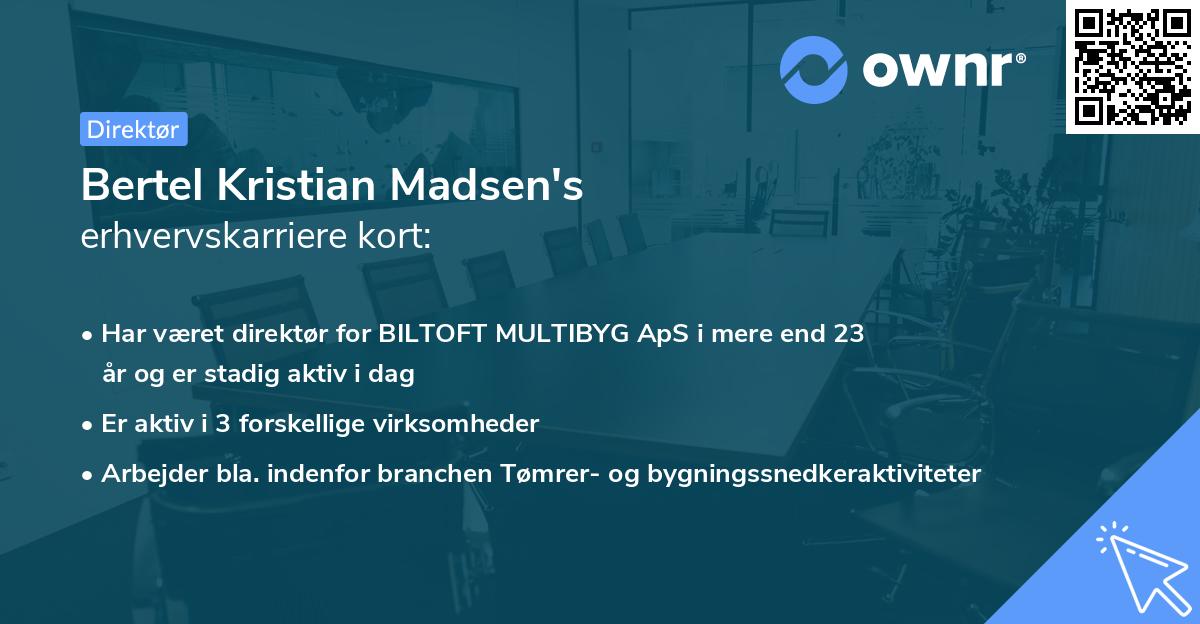 Bertel Kristian Madsen's erhvervskarriere kort