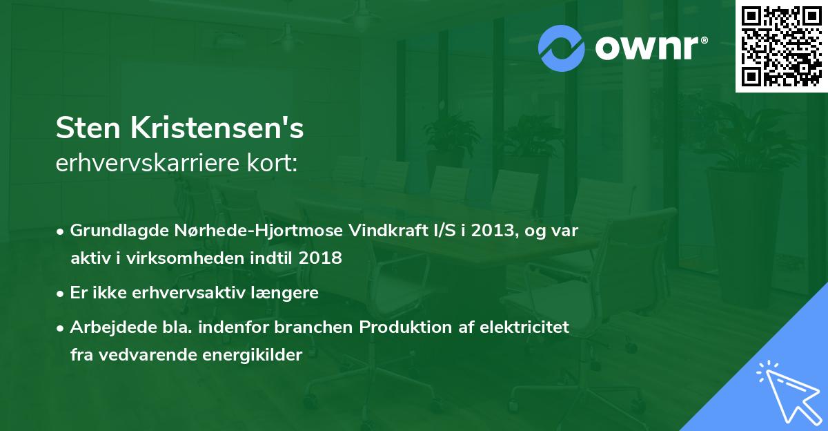Sten Kristensen's erhvervskarriere kort