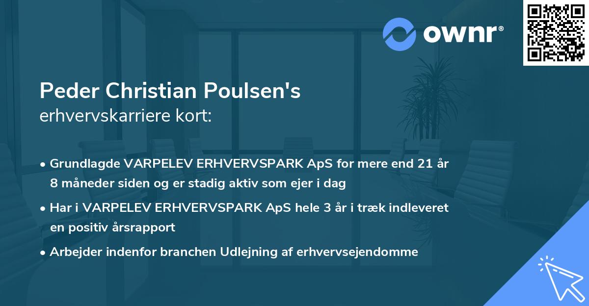 Peder Christian Poulsen's erhvervskarriere kort