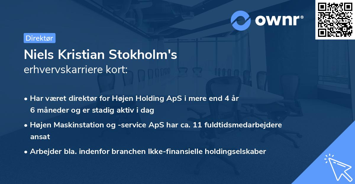 Niels Kristian Stokholm's erhvervskarriere kort